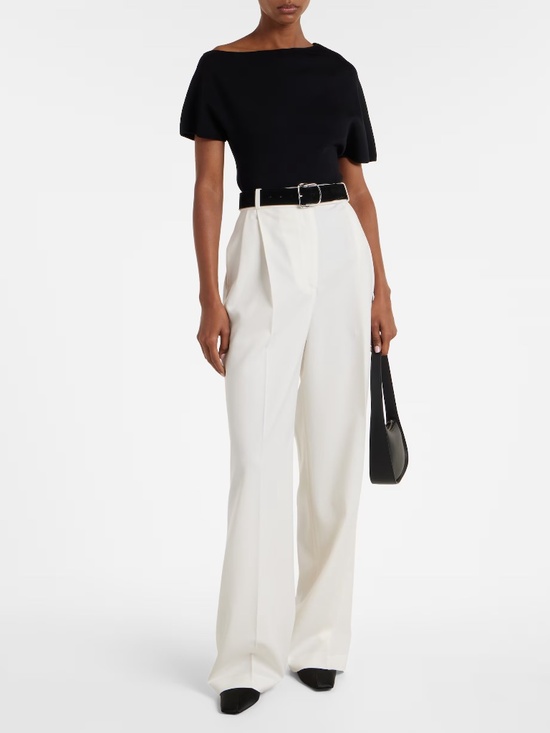 Róhe Pants - RÓHE Wool-blend wide-leg pants